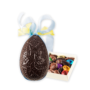 Palomas Easter Egg Gianduja, Dark 15cm, Side Filling