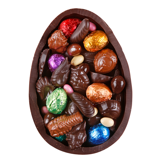 Tall Easter Egg Paon Dark 18cm - Filled, 700g