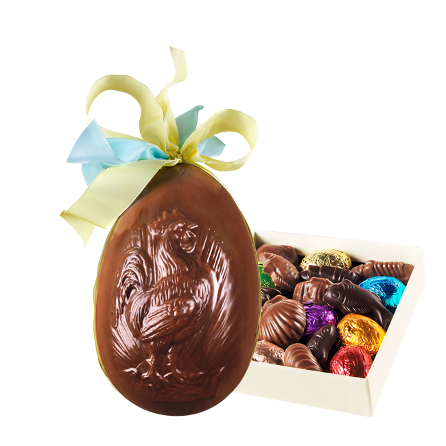 Easter Egg Chanteclerc, Milk 15cm, Side Filling