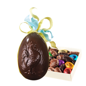 Palomas Easter Egg Chanteclerc, Dark 15cm, Side Filling