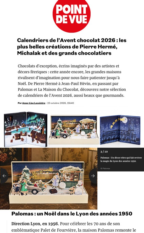 Point de Vue - Claendriers de l'Avent Chocolat 2026 : les plus belles créations des grands Chocolatiers