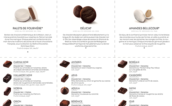 Discover all confectionery bonbons in Palomas coffrets